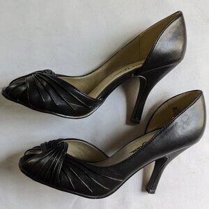 Miss Bisou black peep toe heels